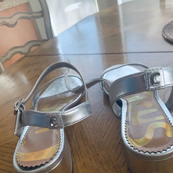 SAM EDELMAN CIRCUS Silver Ankle Strap 2 Inch Heel Holiday Perfect NW/O TAGS - Picture 5 of 6